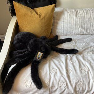 Cynthia Rowley Spider Pillow Black Faux Fur Spider Pillow 9” x 17”